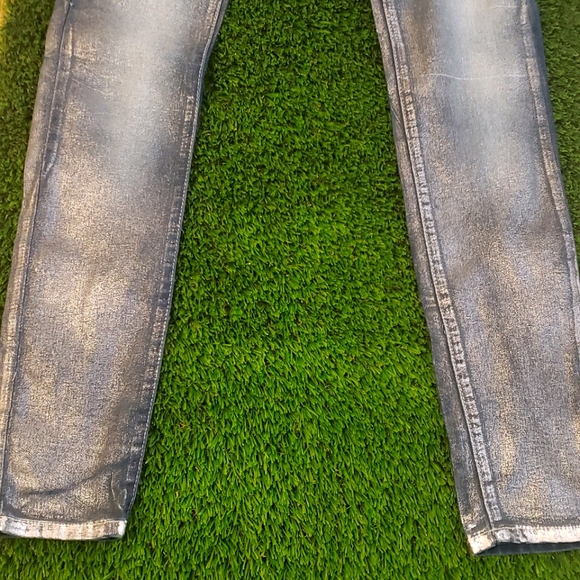 Metallic Distressed Style Jeans (Women's Size 1) - Picture 3 of 4